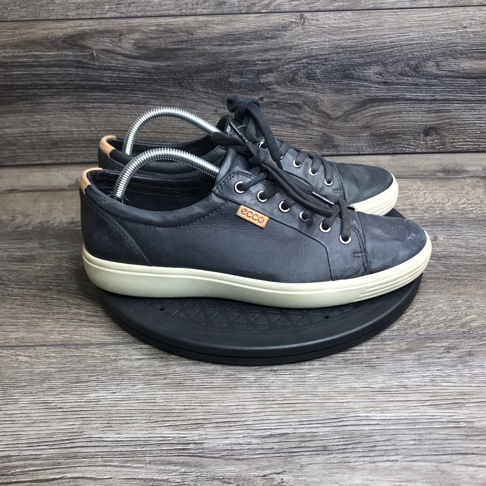ECCO Soft 7 Casual Leather Shoes Black White Men’s Size 8 - Picture 3 of 9